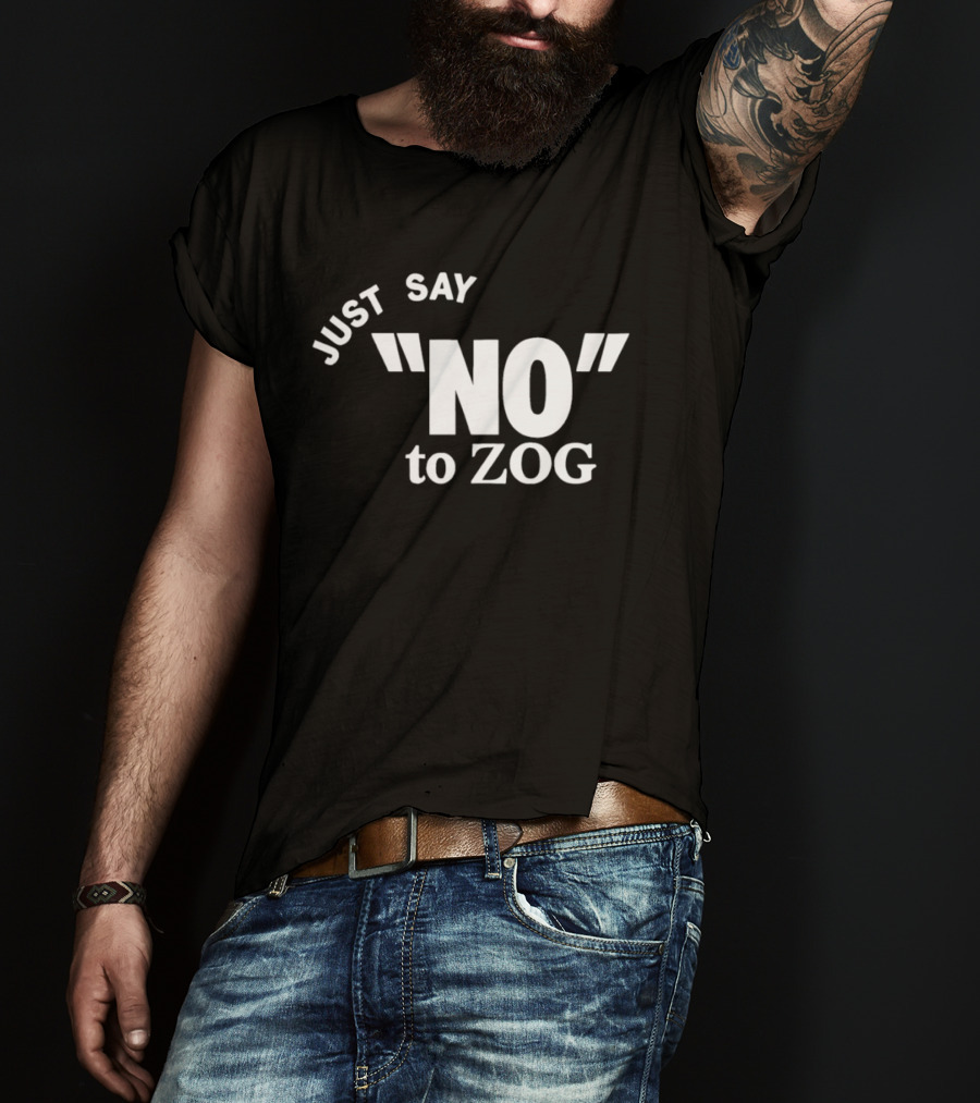 Randy Weaver Wearing Just Say No To Zog T-Shirt