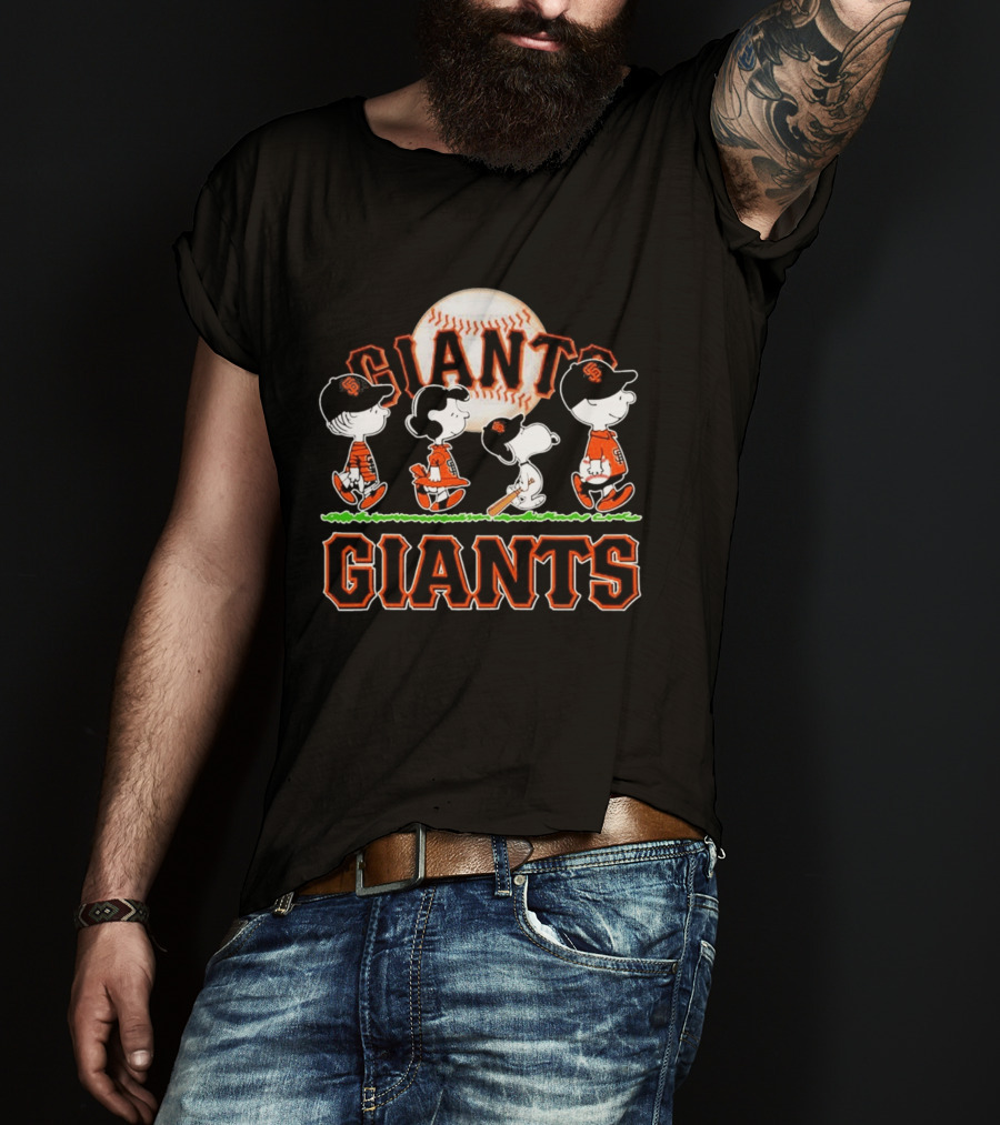 San Francisco Giants Peanuts Characters Abbey Road Baseball 2026 T-Shirt