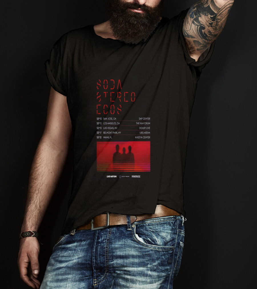 Soda Stereo Ecos 2026 Tour San Jose Los Angeles Las Vegas Belmont Park Miami Dates T-Shirt