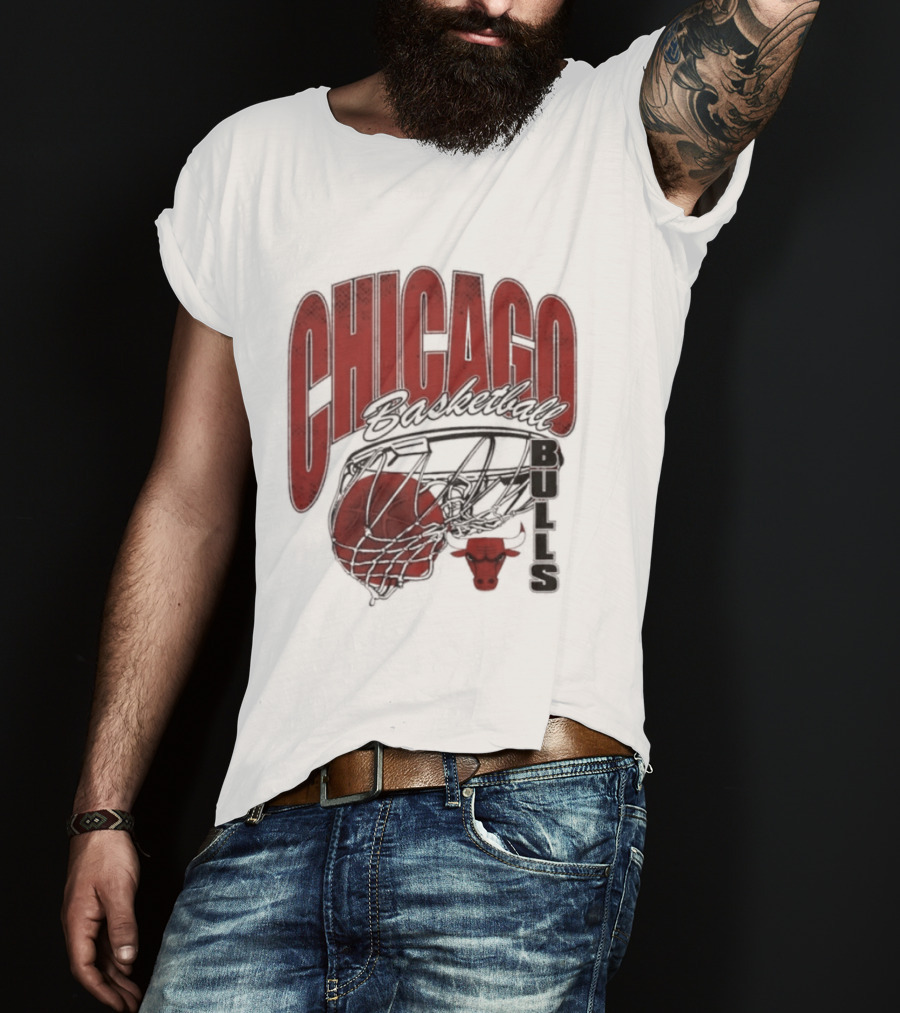 Chicago Basketball Bulls Script Swish 2026 T-Shirt