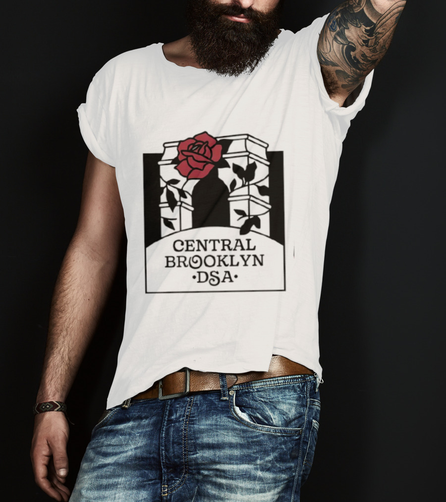 Central Brooklyn DSA Red Rose And Arch T-Shirt