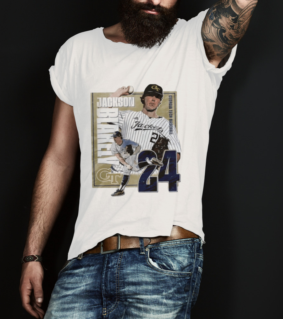 Jackson Blakely Georgia Tech Baseball GT 24 Player Student Athlete T-Shirt