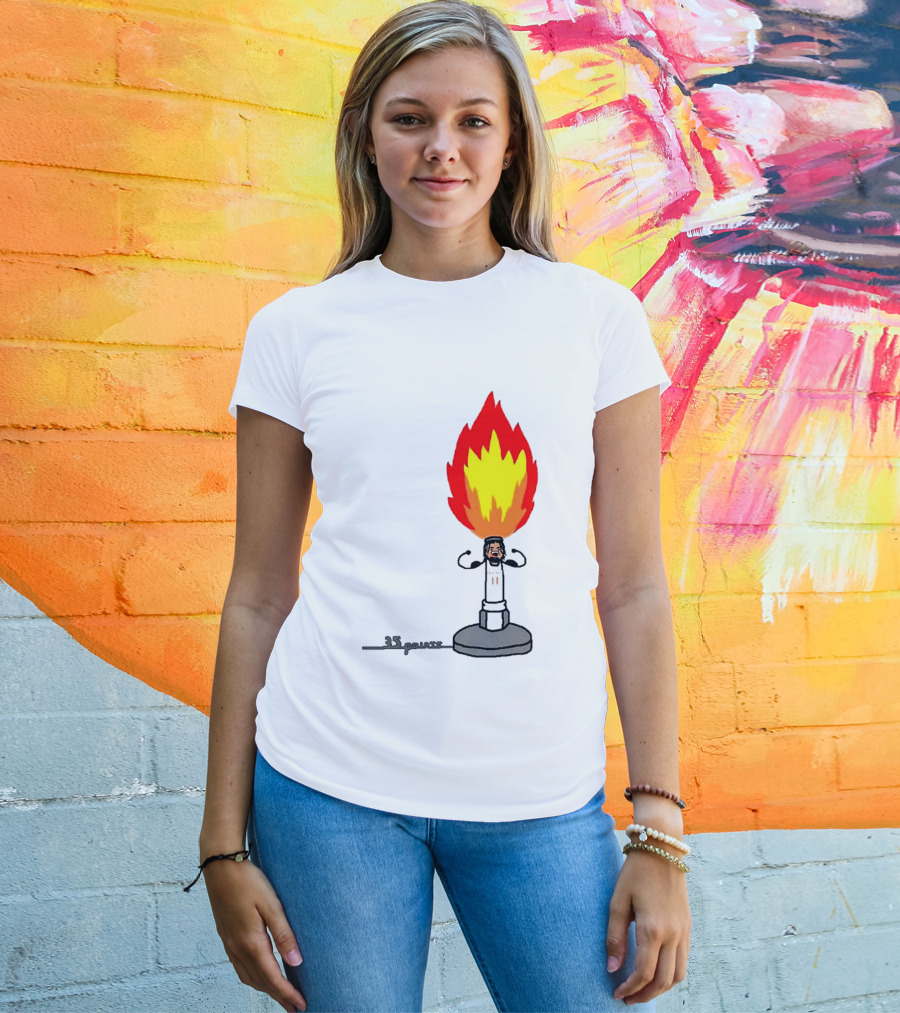 New York Knicks Jalen Brunson 35 Points It's Lit Flame T-Shirt
