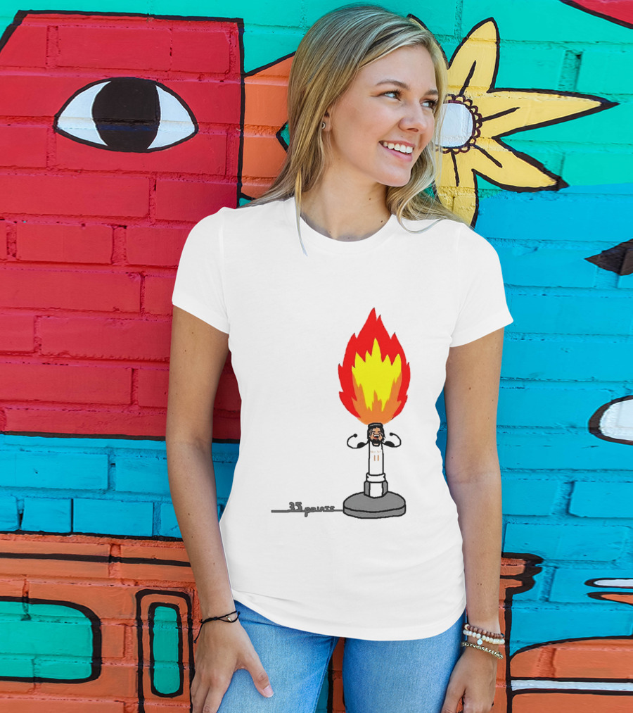 New York Knicks Jalen Brunson 35 Points It's Lit Flame T-Shirt