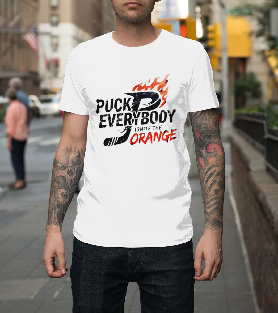 Puck Everybody Ignite The Orange P Fire T-Shirt