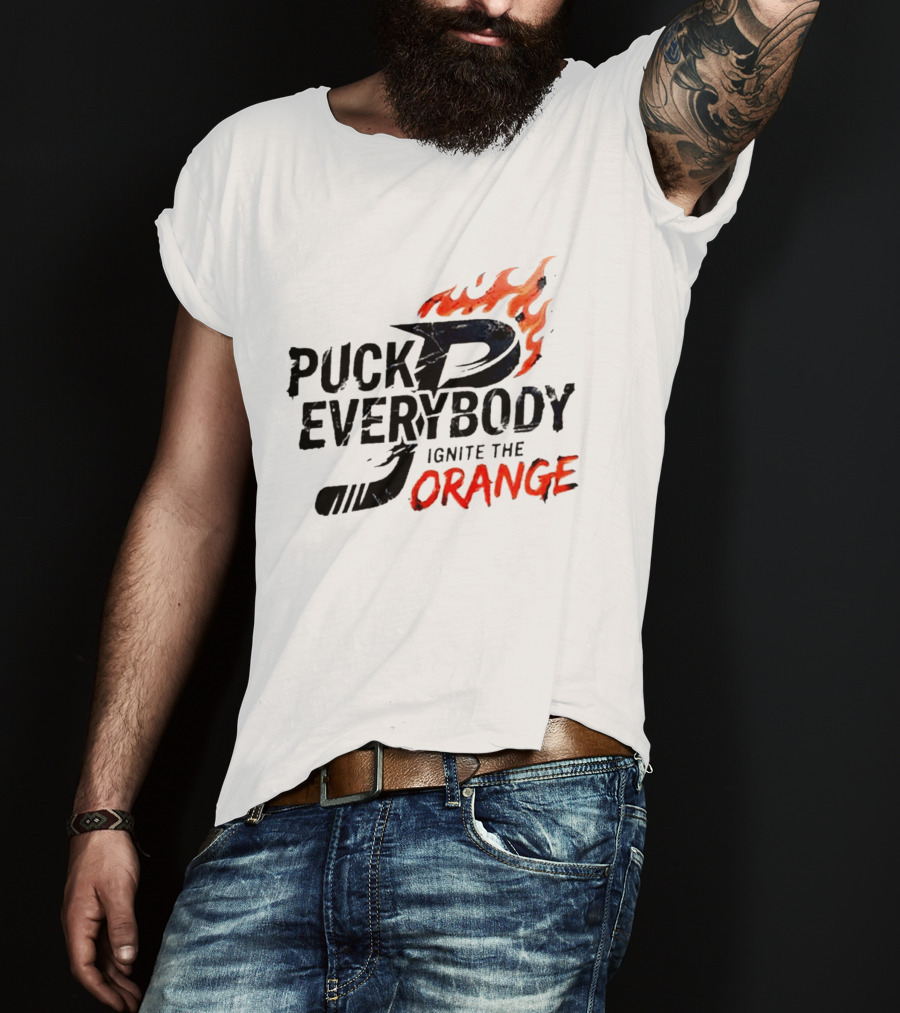 Puck Everybody Ignite The Orange P Fire T-Shirt