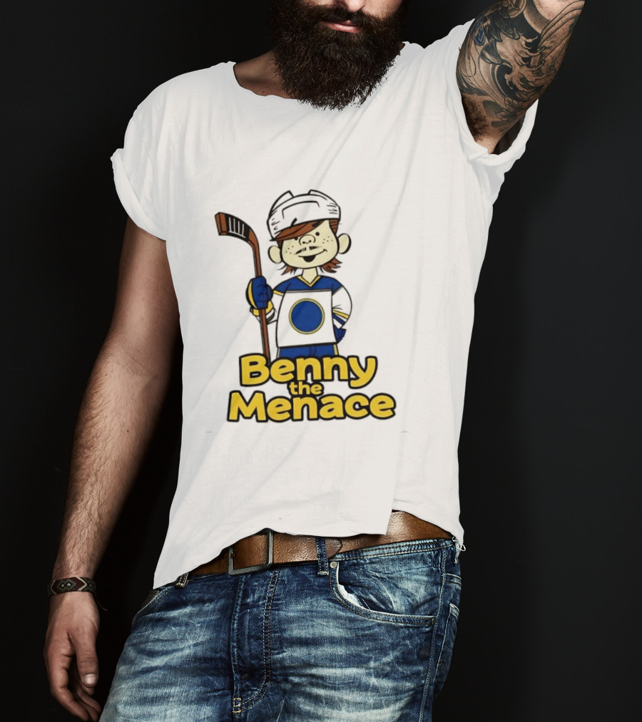 Zach Benson Benny The Menace Sabres Hockey Player Cartoon T-Shirt
