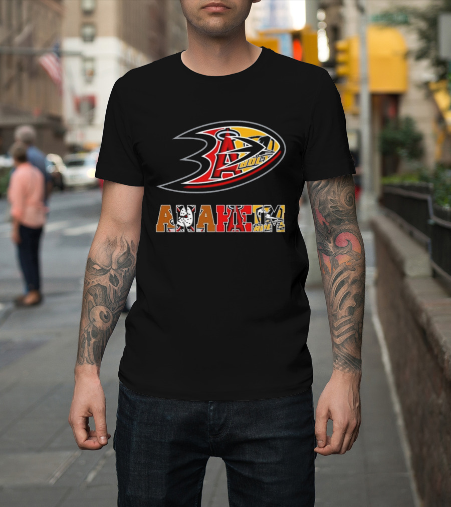 Anaheim Ducks Angels Lakers Sports Team Mashup T-Shirt