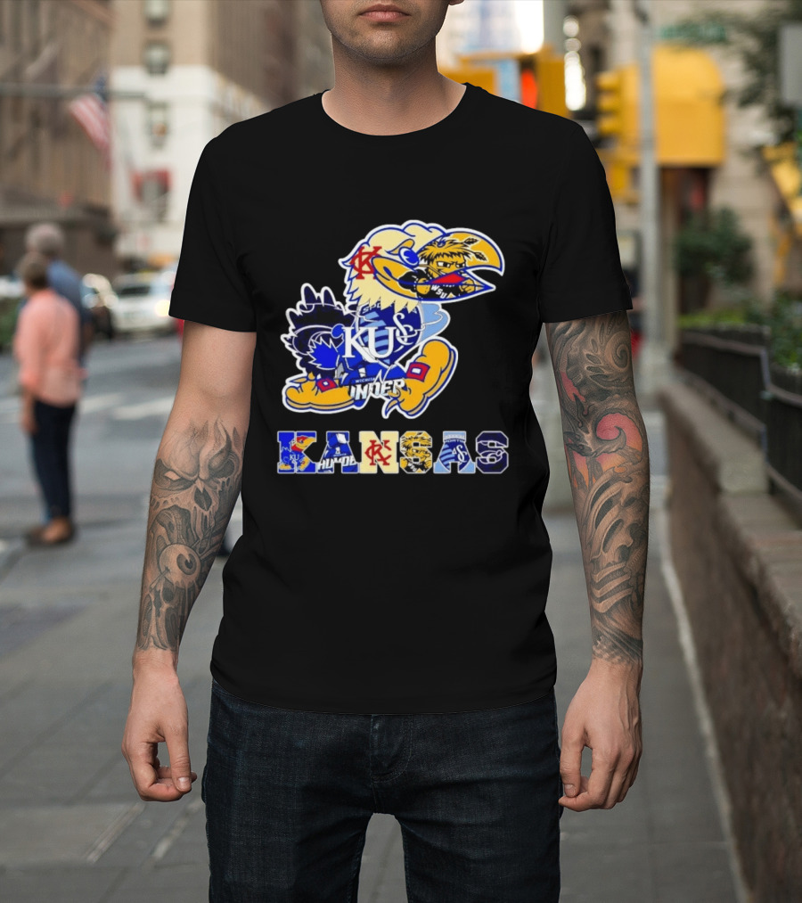 Kansas Jayhawks Wildcats Shockers Ichabods Team Mashup T-Shirt
