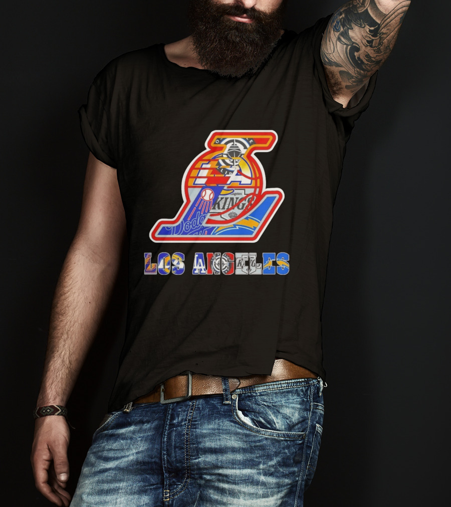 Los Angeles Dodgers Lakers Kings Chargers Sports Team Mashup T-Shirt