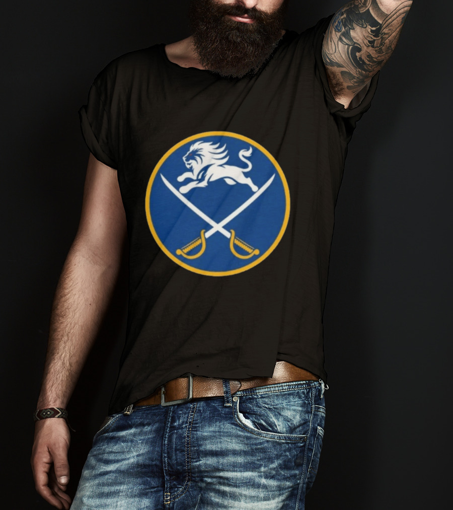 Buffalo Sabres Alex Lyon Lion Swords Circle T-Shirt