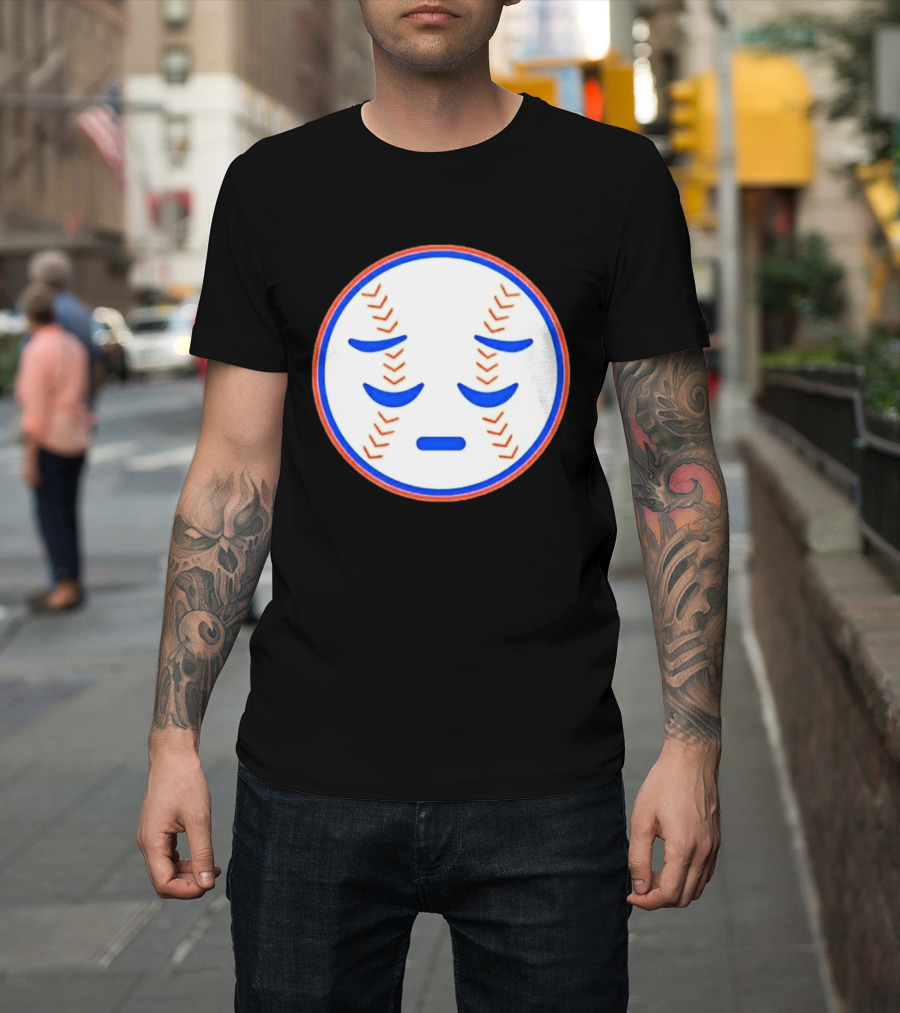 Disappointed Baseball Face New York Mets Emojis T-Shirt
