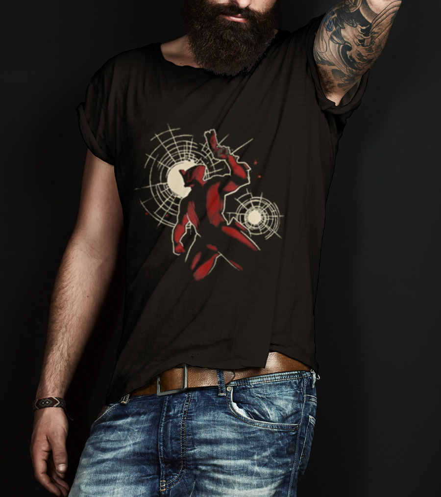 Warframe Tennocon 2026 Red And Tan Abstract Character With Circular T-Shirt