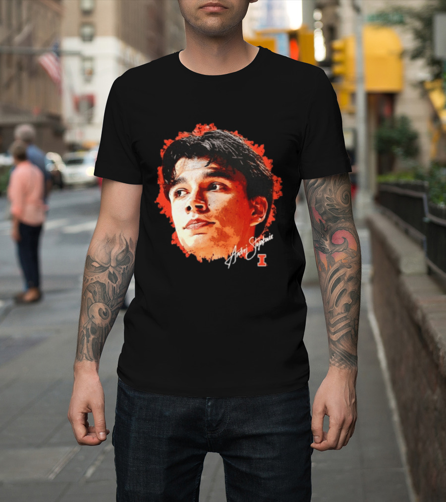 Illinois Fighting Illini Andrej Stojakovic NCAA Men's Basketball Game Face T-Shirt