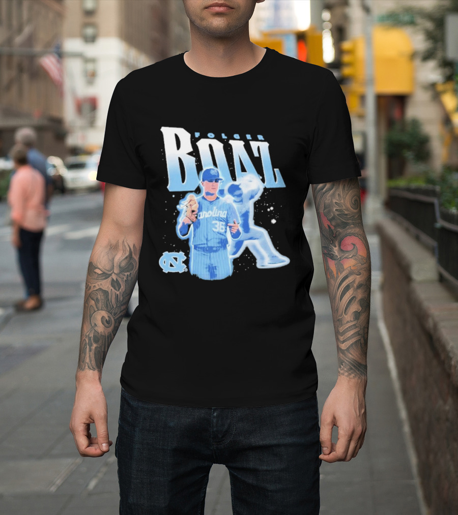 Folger Boaz Carolina Tar Heels Baseball 36 North Carolina Illustrated T-Shirt