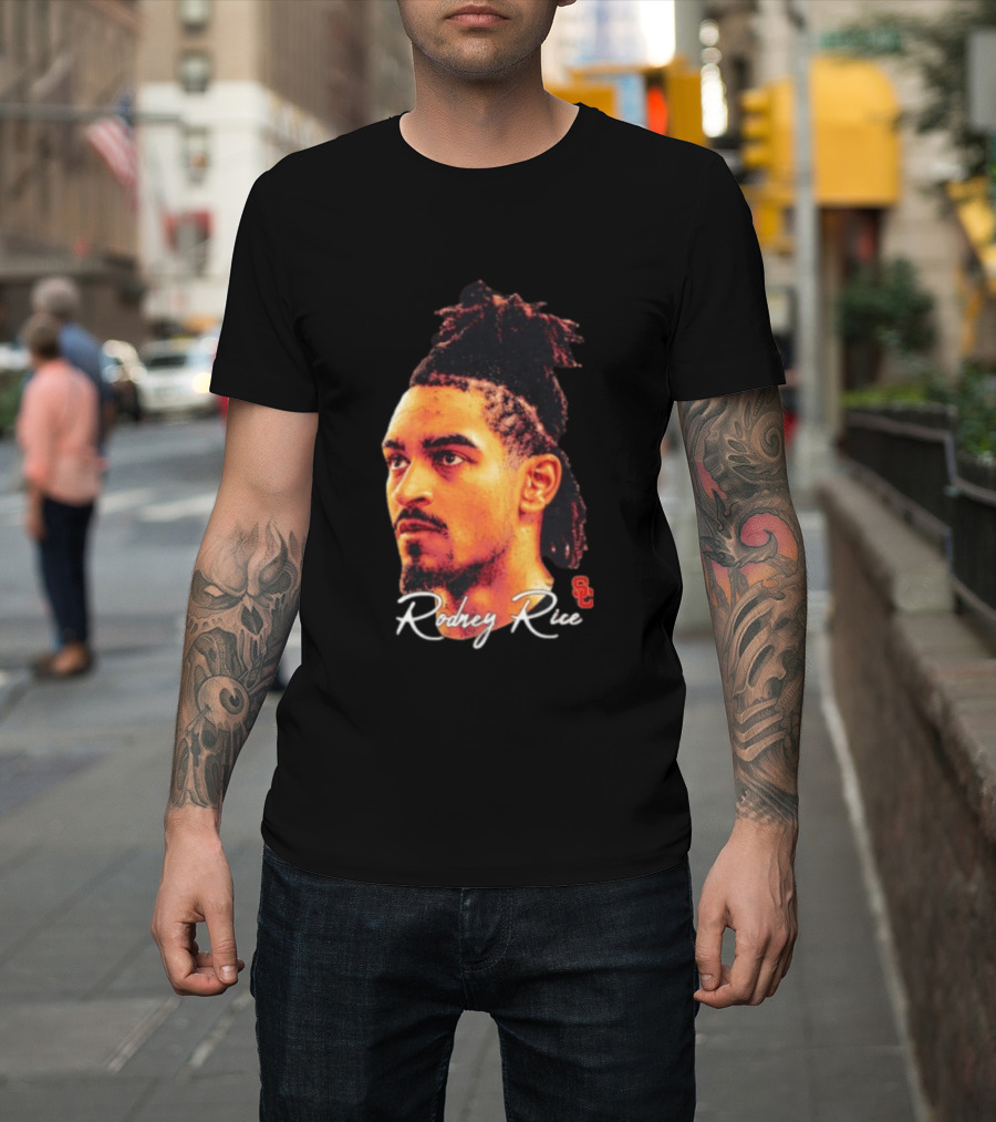 Rodney Rice USC Trojans NCAA Men's Basketball Game Face T-Shirt