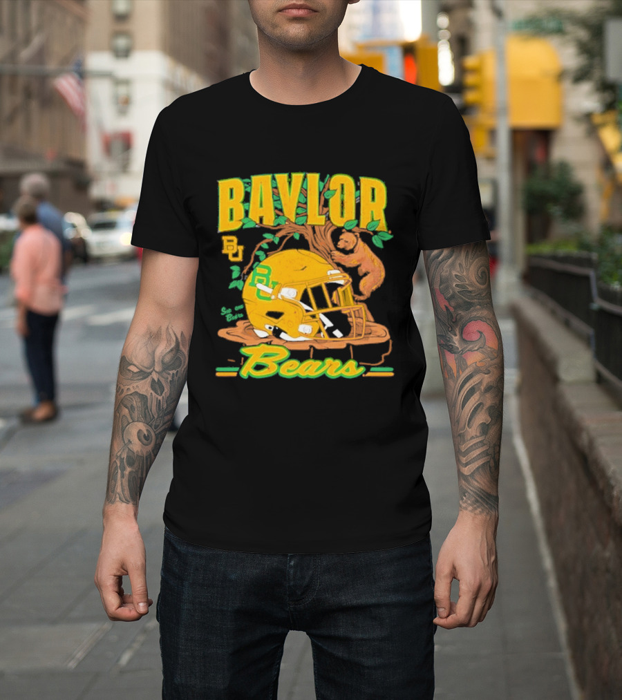 Baylor Bears Football Helmet With Bears And Trees T-Shirt
