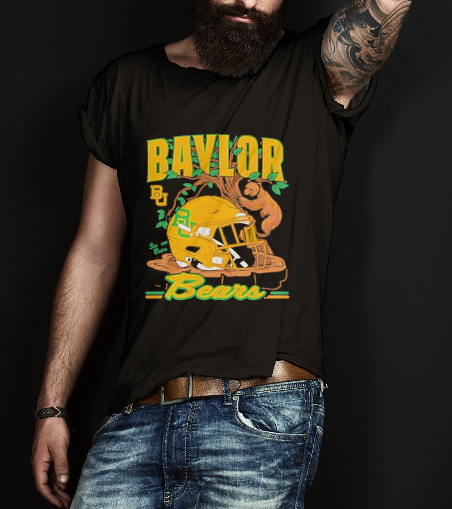 Baylor Bears Football Helmet With Bears And Trees T-Shirt