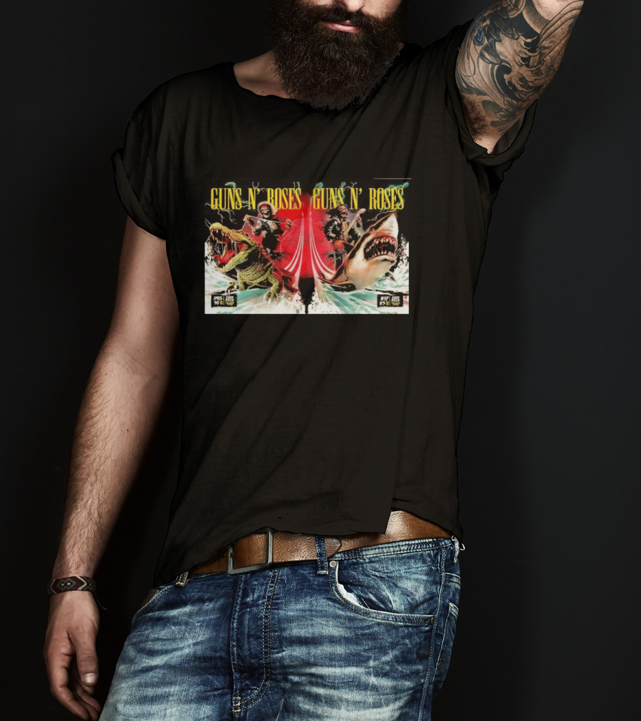Guns N' Roses April 30 May 5 2026 Hollywood FL Crocodile Shark Skeleton Rock Tour T-Shirt
