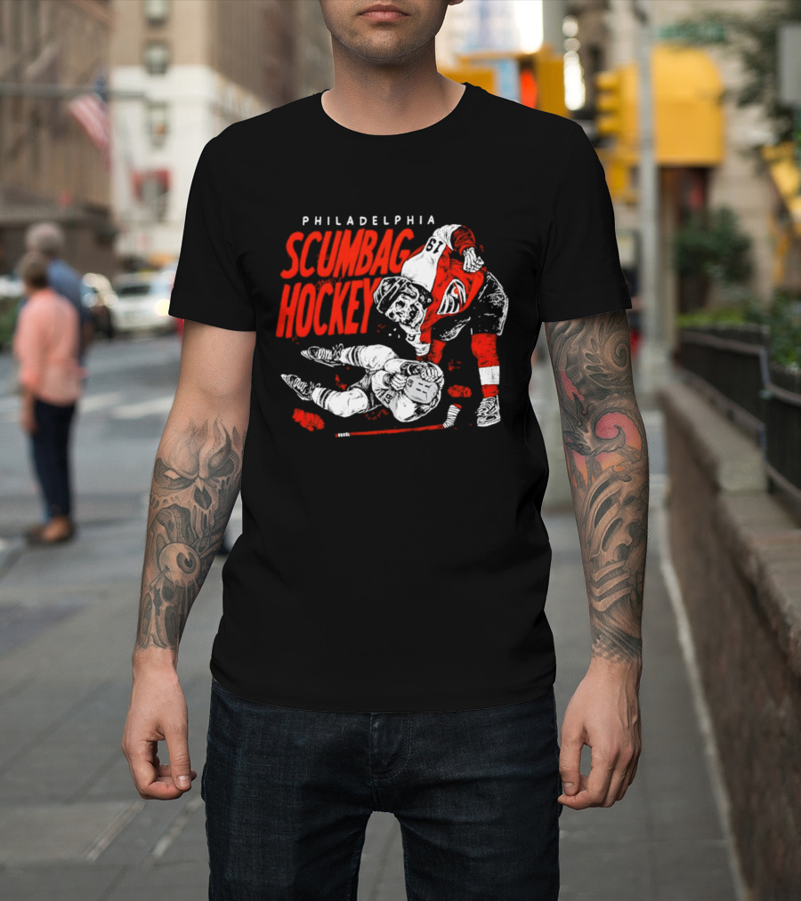 Philadelphia Scumbag Hockey Skeleton Garnet Hathaway NHL 2026 T-Shirt