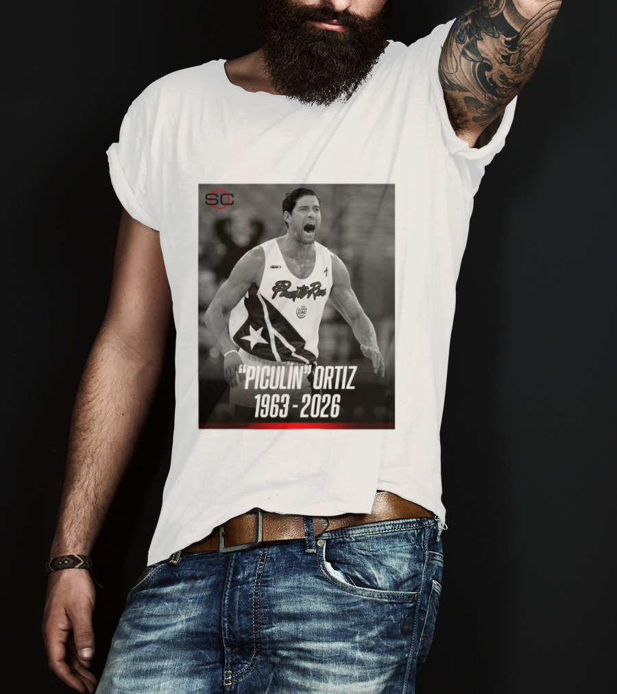 Piculín Ortiz Puerto Rico Basketball Legend 1963 2026 T-Shirt