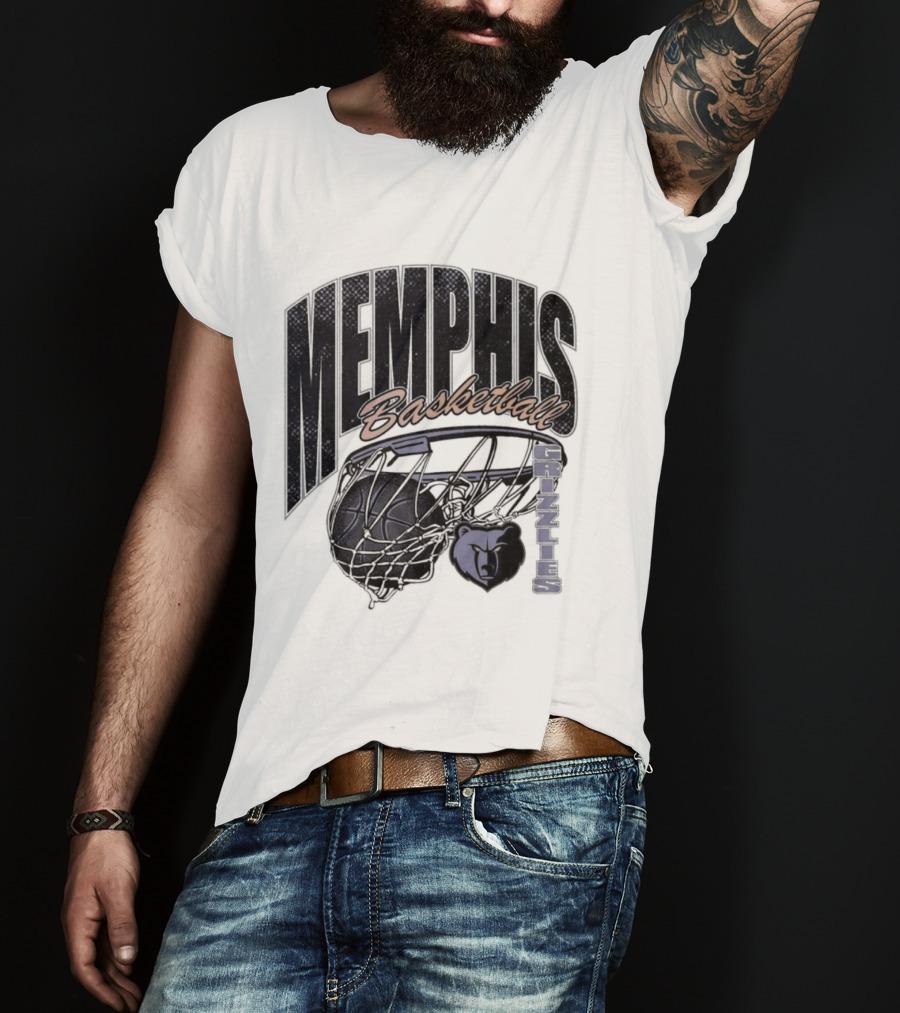 Memphis Basketball Swish With Bear And Hoop T-Shirt