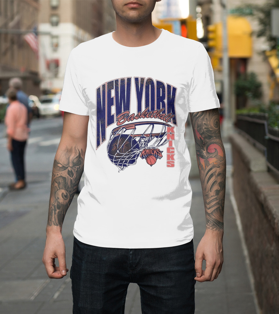 New York Basketball Knicks Net And Ball Swish T-Shirt