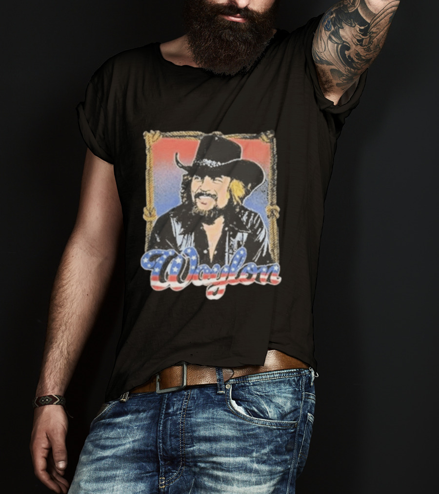 Waylon Jennings Cowboy Americana Country Music Legend T-Shirt