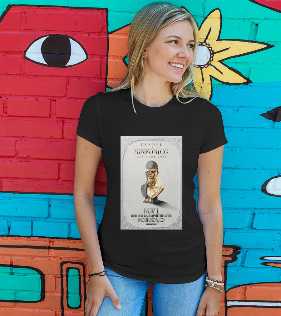 Yandel Sinfónico USA Tour 2026 Nov 1 Red Rocks Amphitheatre Morrison CO Live Nation T-Shirt