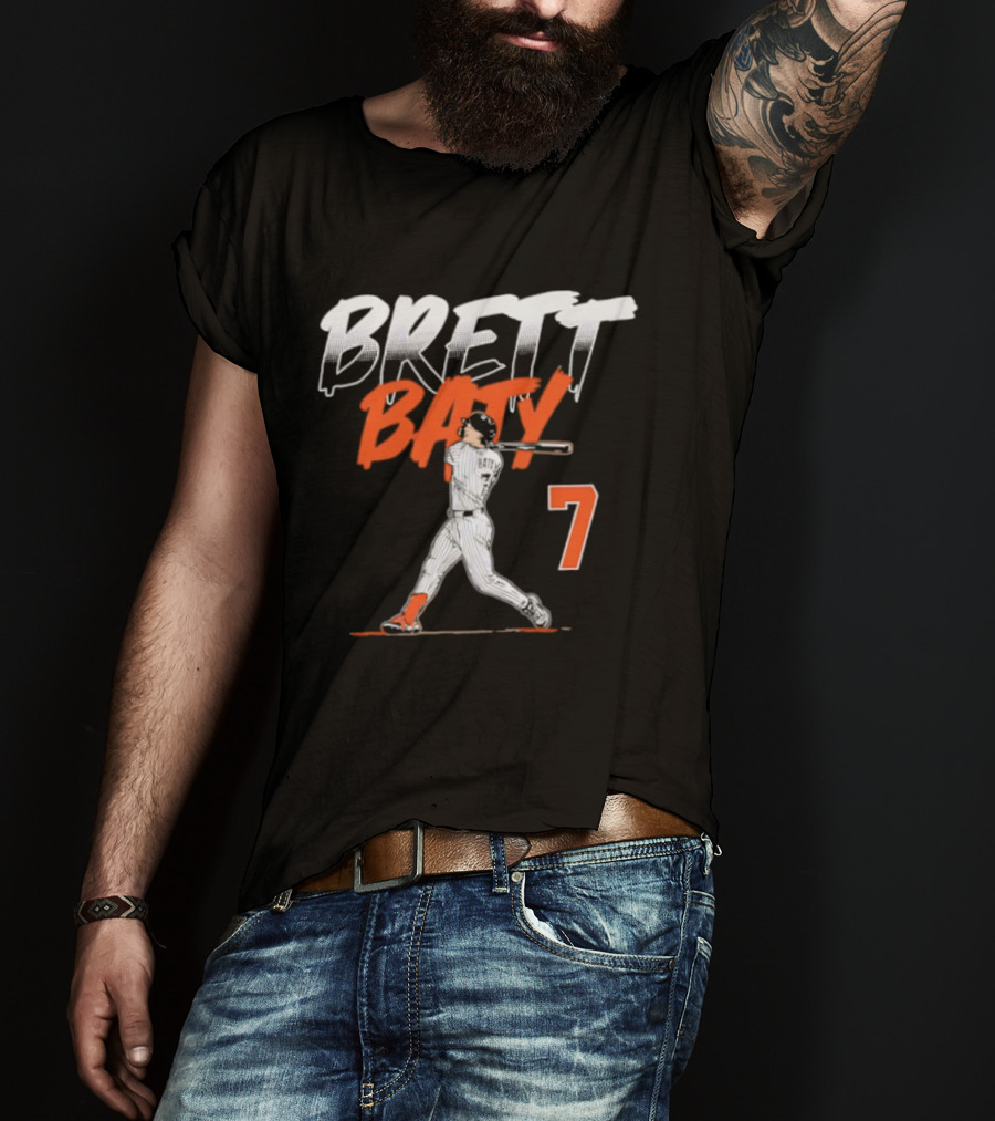 Brett Baty 7 New York Mets Slugger Swing T-Shirt