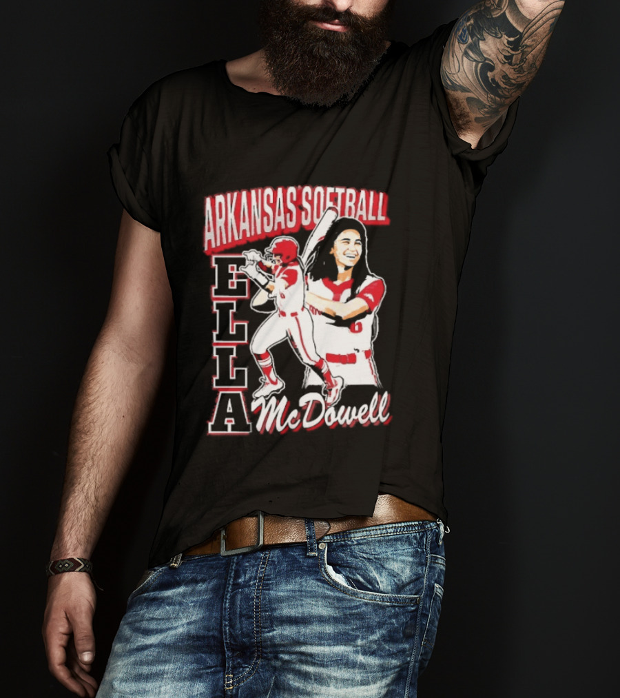 Ella McDowell Arkansas Softball Player Team Spirit T-Shirt