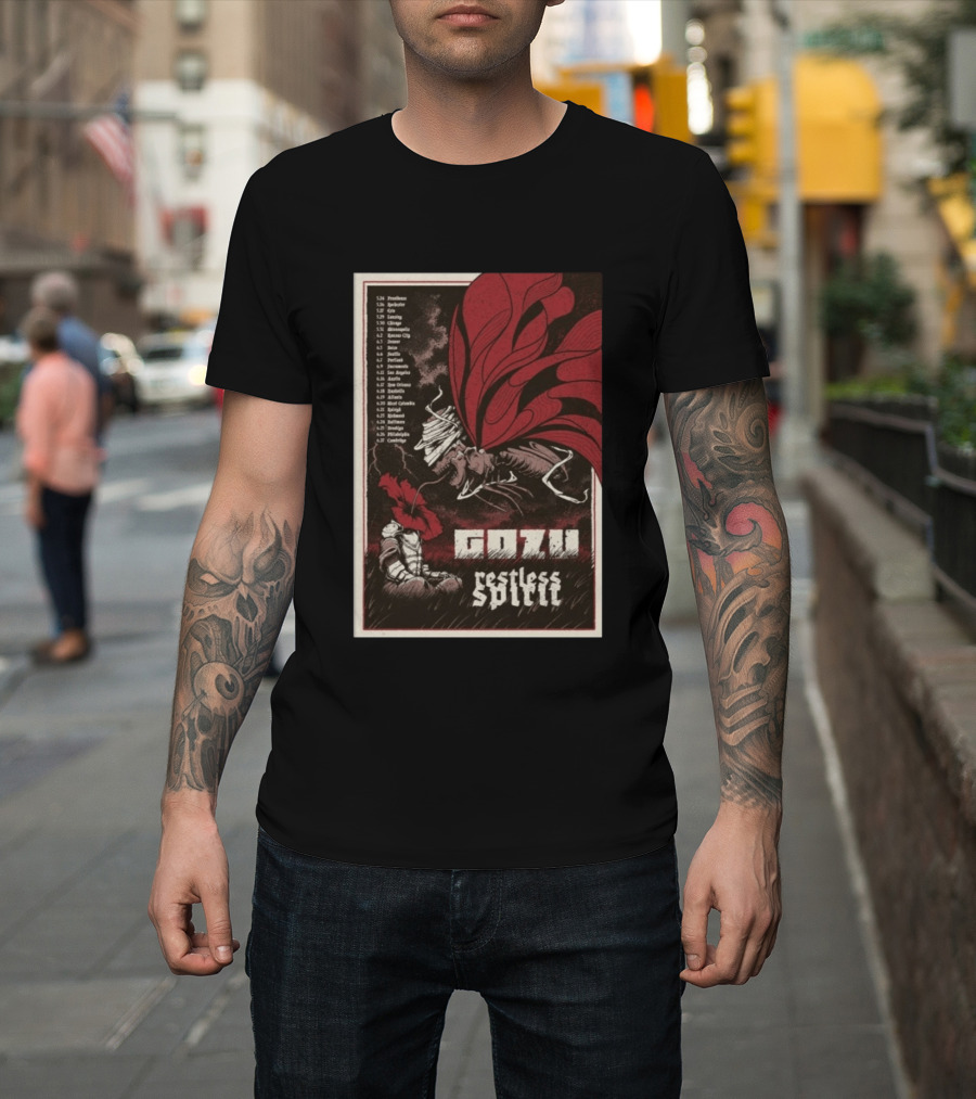 Gozu Restless Spirit Tour 2026 Providence Boston NYC Los Angeles Chicago Dates T-Shirt