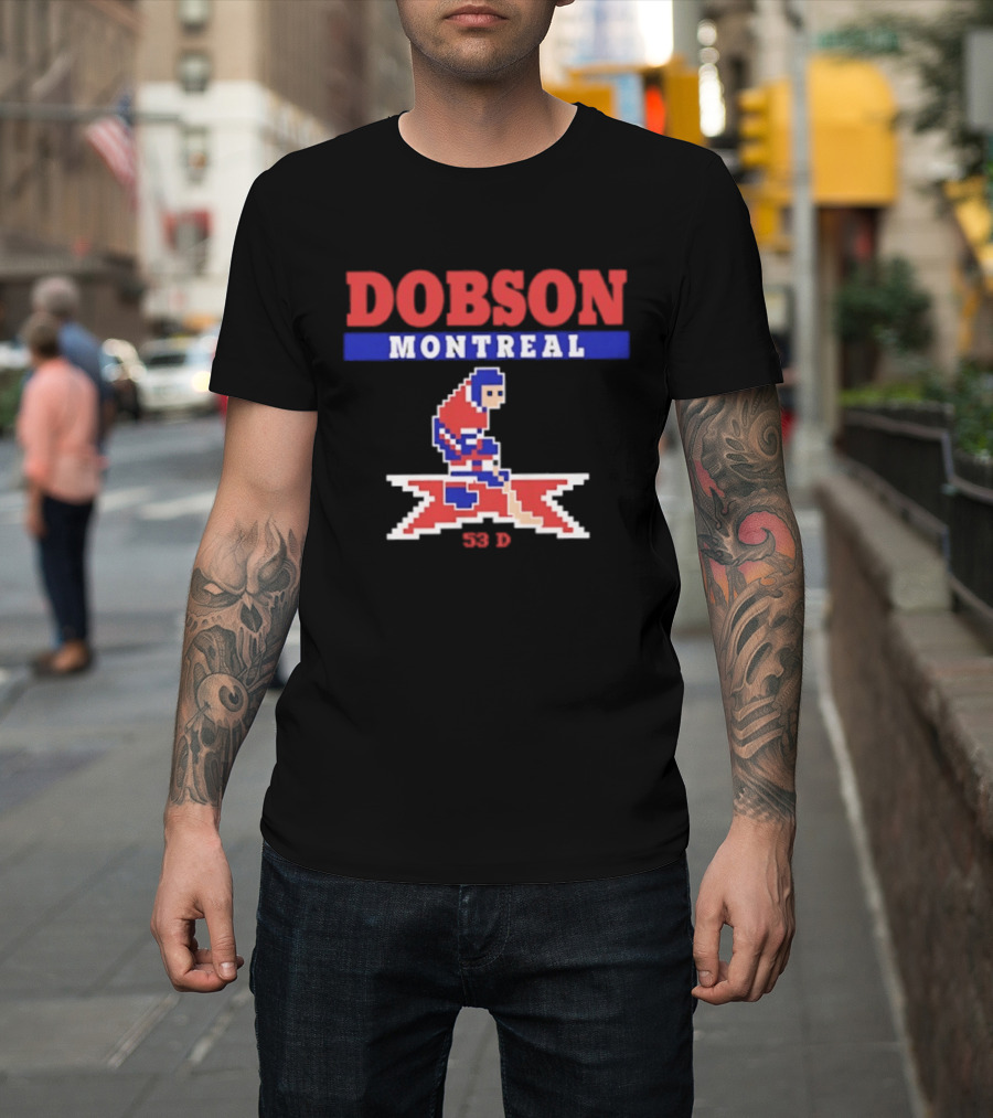 Dobson Montreal Canadiens Pixel Art Hockey 53 D T-Shirt