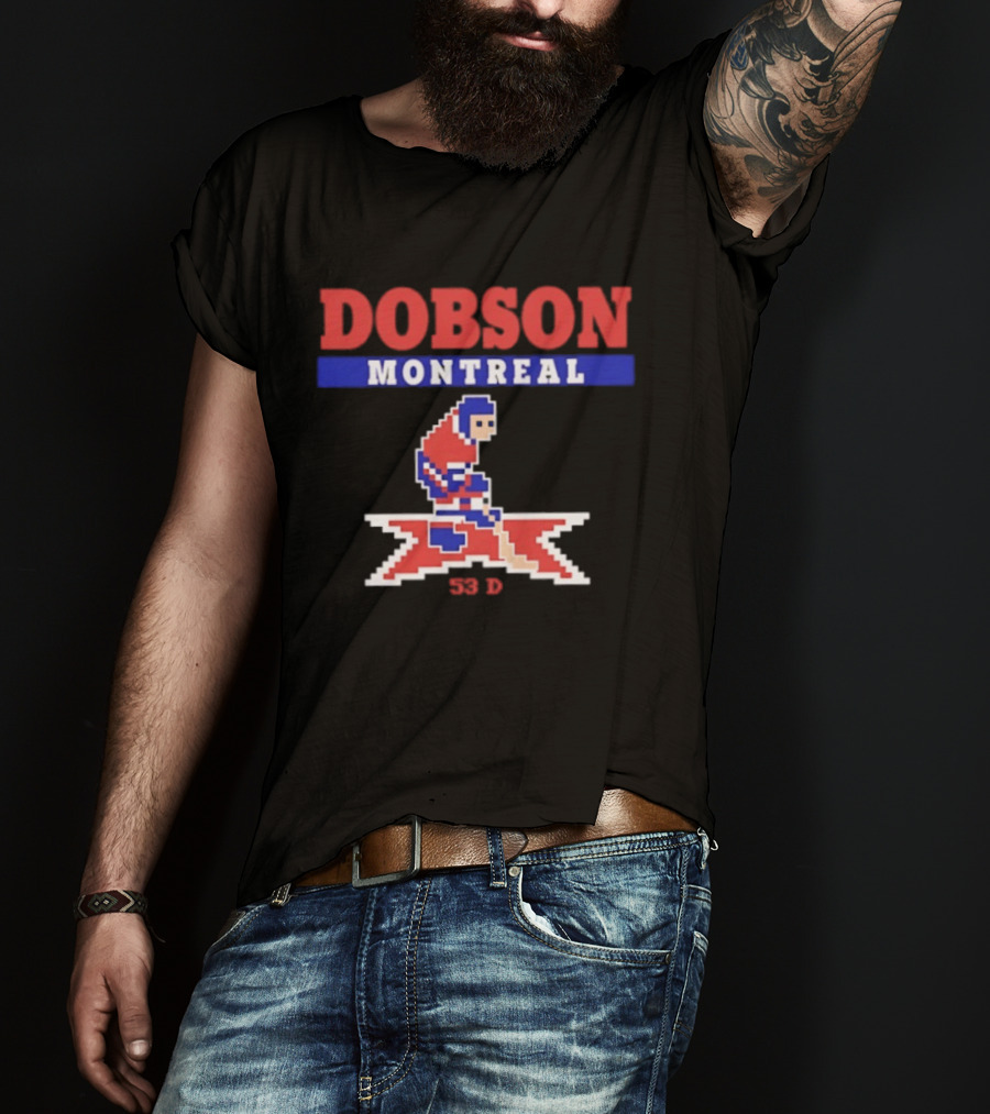 Dobson Montreal Canadiens Pixel Art Hockey 53 D T-Shirt
