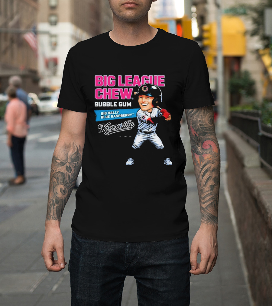 Big League Chew Bubble Gum Big Rally Blue Raspberry Knoxville Smokies T-Shirt