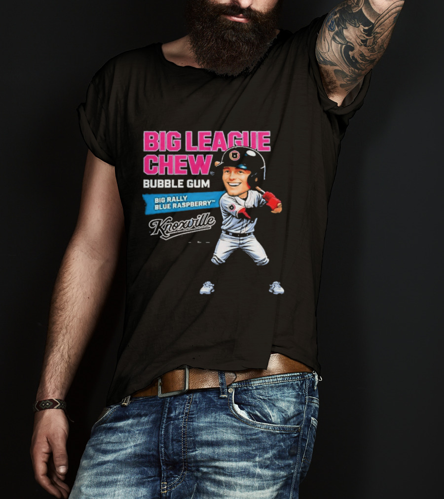 Big League Chew Bubble Gum Big Rally Blue Raspberry Knoxville Smokies T-Shirt