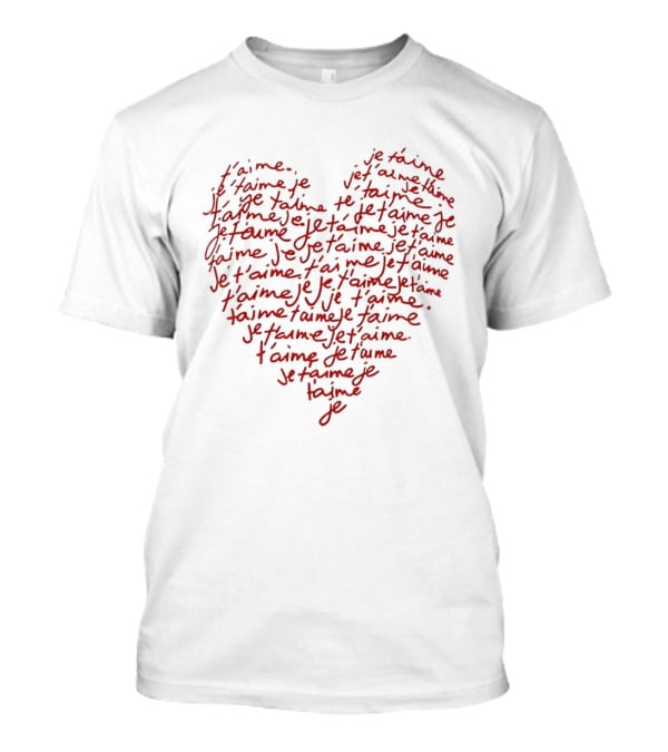 Je T'Aime Repeated Red Heart Shape T-Shirt
