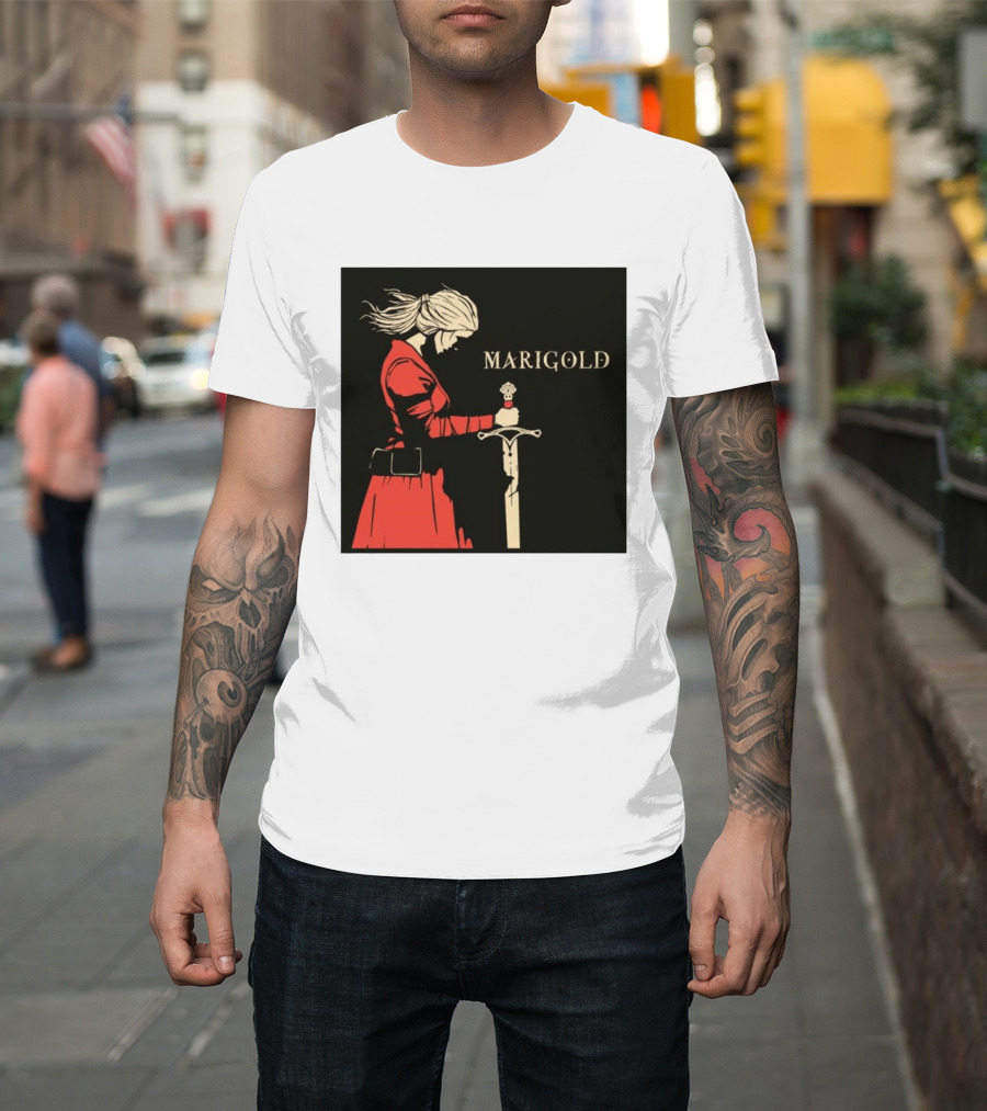 Marigold Witch Bolt Warrior Woman With Sword T-Shirt