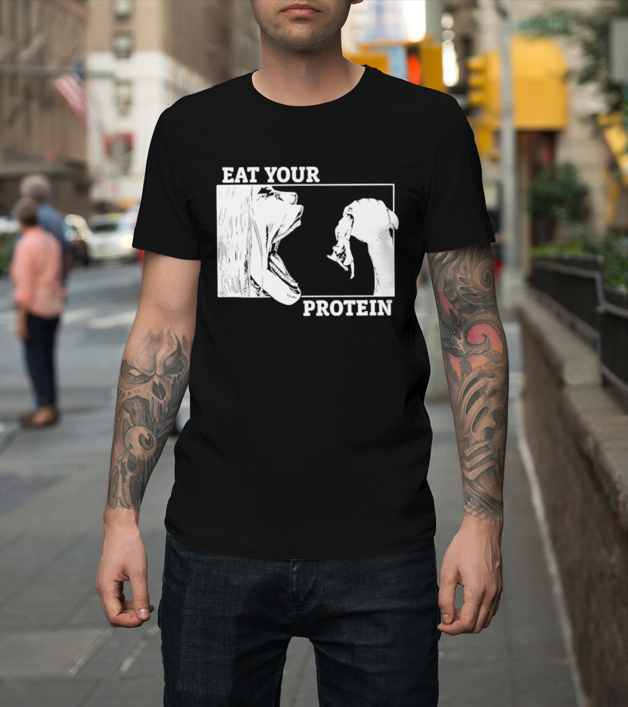 Attack On Titan Eat Your Protein Anime Eaten Scene T-Shirt