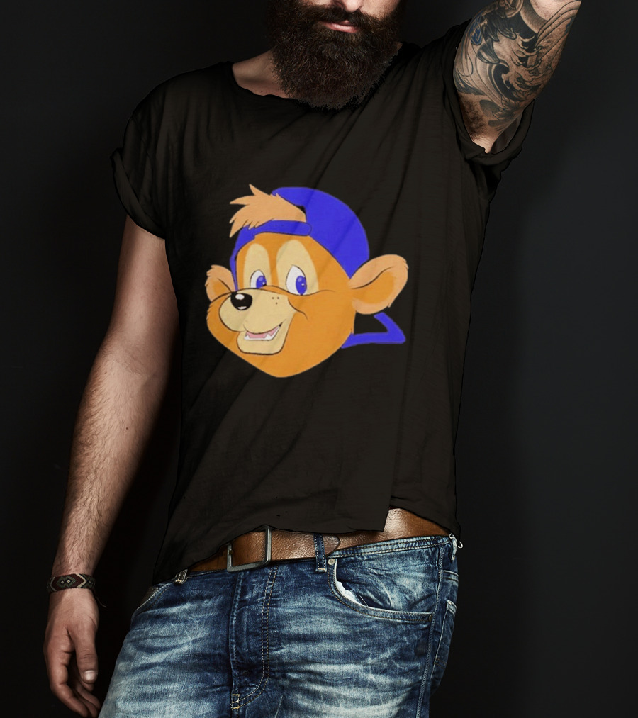 Chicago Cubs Clark Mascot Face Blue Cap T-Shirt