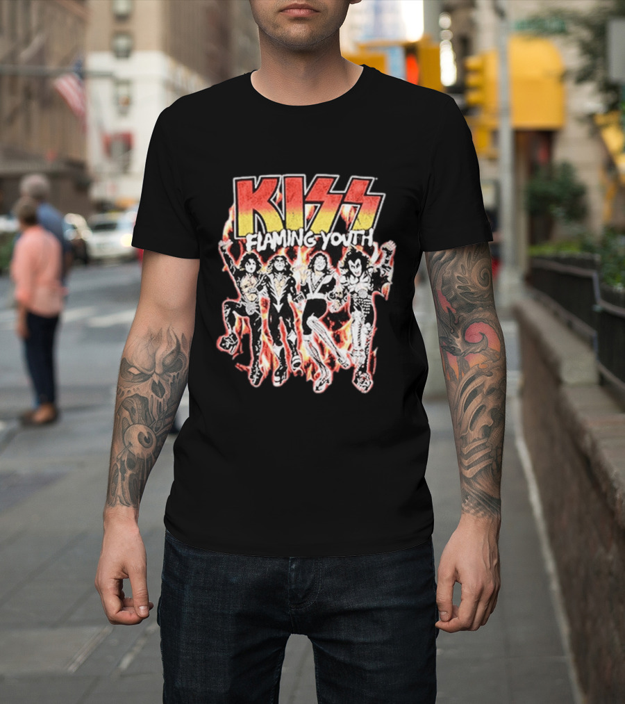 KISS Flaming Youth Band Members T-Shirt