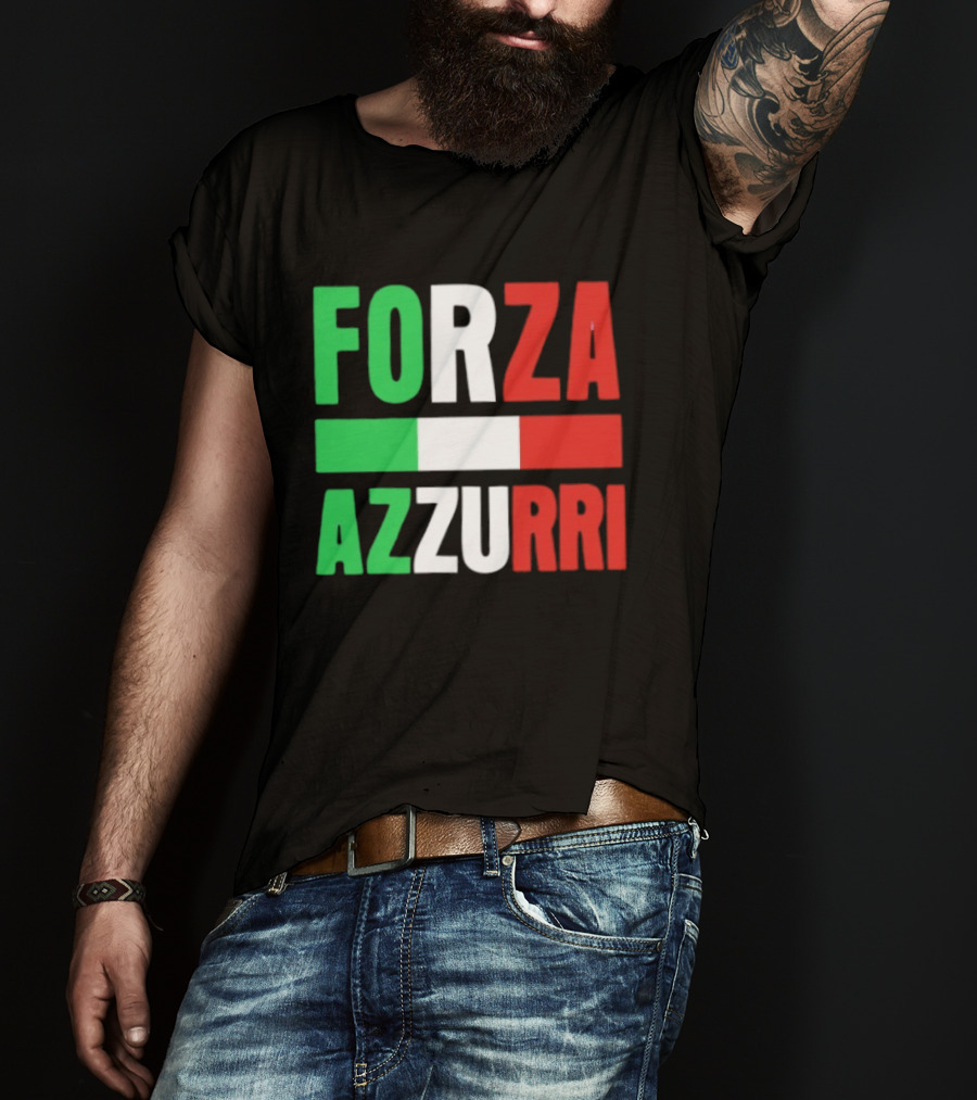 Forza Azzurri Italy Italian Flag Supporters T-Shirt