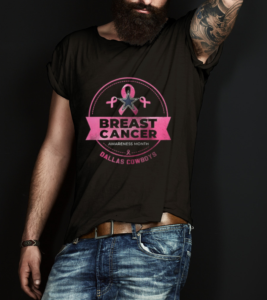 Dallas Cowboys Breast Cancer Awareness Month My God Is Stronger Than Breast Cancer T-Shirt
