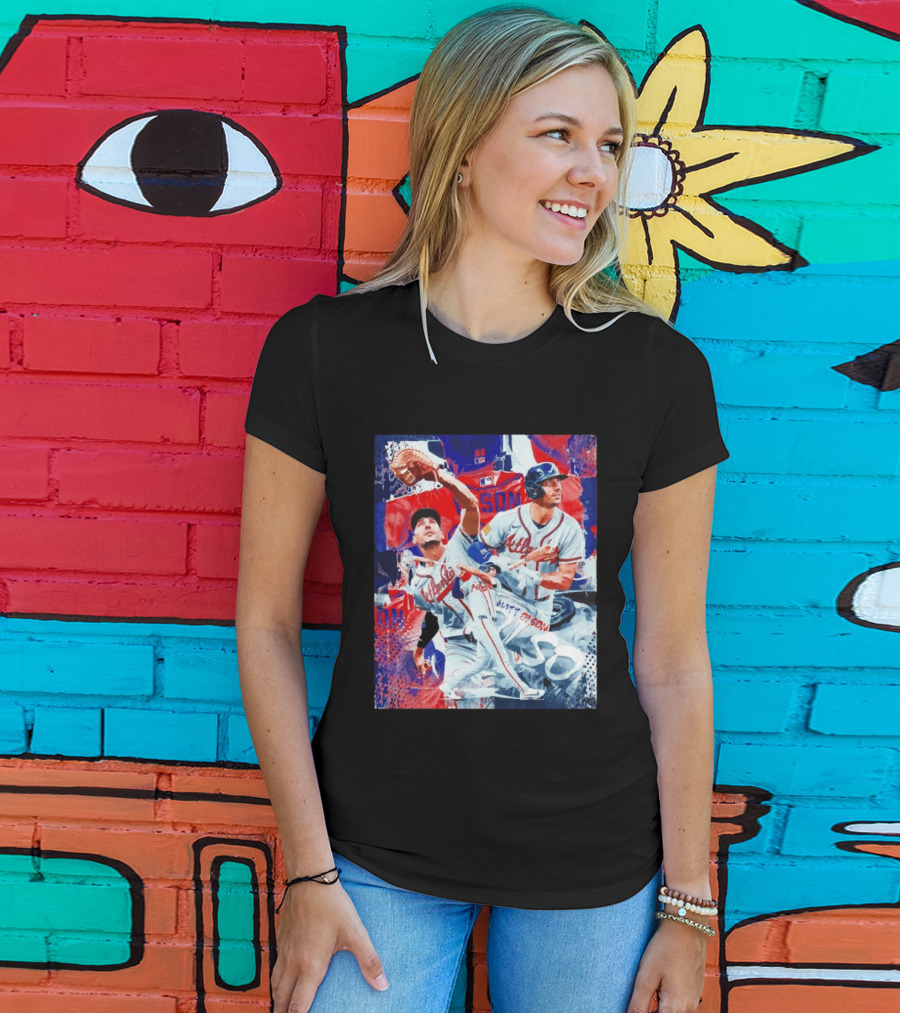 Matt Olson Atlanta Braves Baseball Action Collage T-Shirt