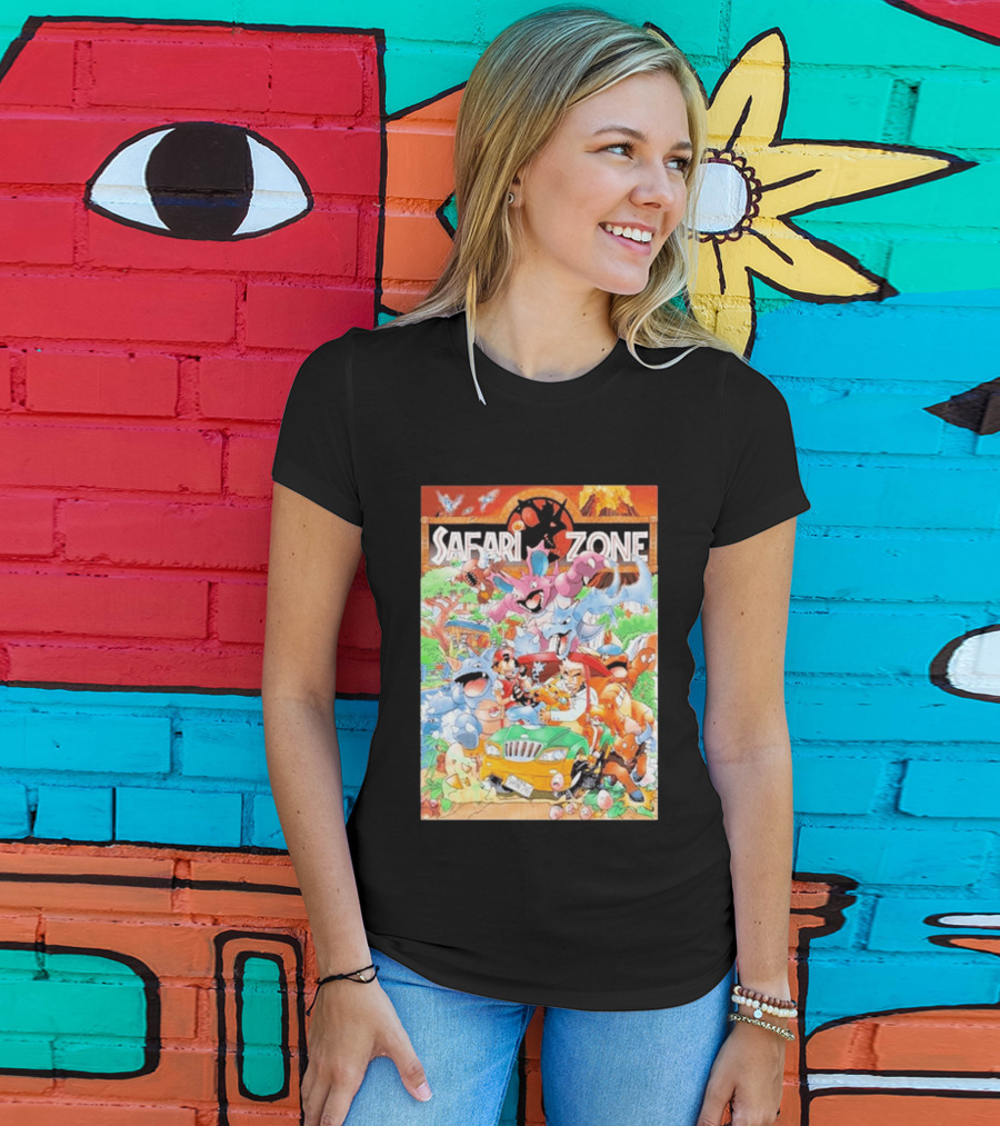 Safari Zone Adventure Pokémon Characters And Professor Interaction T-Shirt
