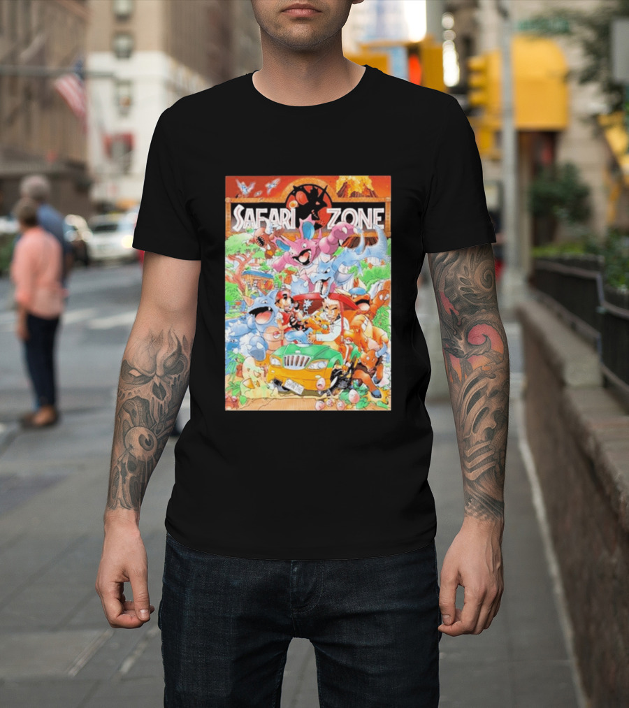 Safari Zone Adventure Pokémon Characters And Professor Interaction T-Shirt