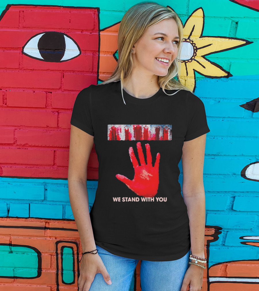 Red Dress Day We Stand With You Handprint T-Shirt