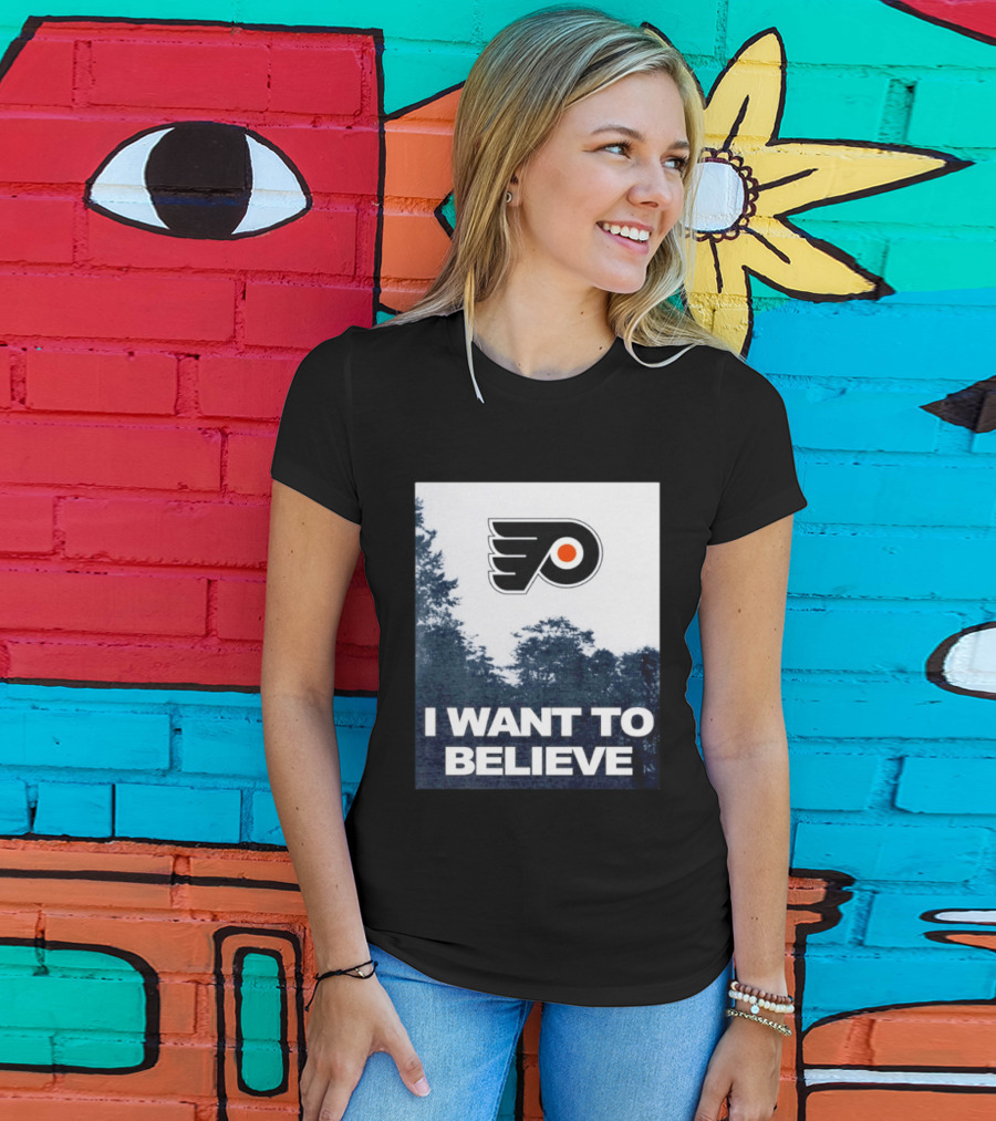 Philadelphia Flyers I Want To Believe UFO Hockey T-Shirt