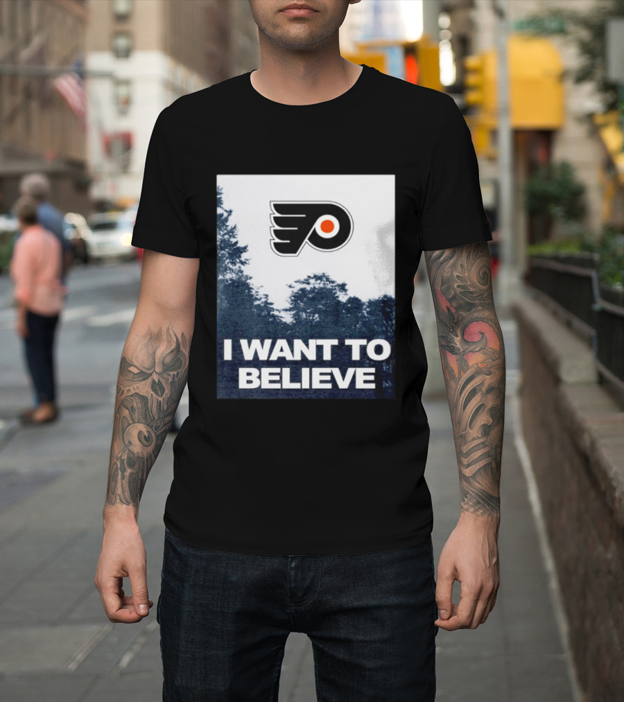Philadelphia Flyers I Want To Believe UFO Hockey T-Shirt