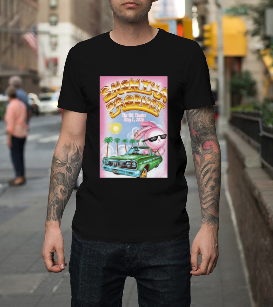 SNOW THA PRODUCT UC Theatre May 7 2026 Pink Bunny Sunglasses Lowrider Palms T-Shirt